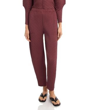 Issey Miyake Pleats Please Wavy Pleated Pants - Red