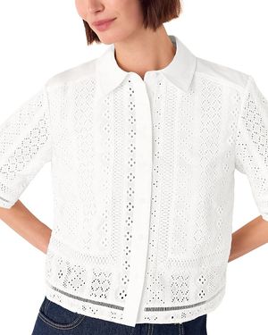 Whistles Broderie Shirt - White