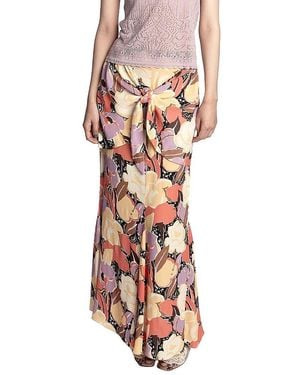 Anna Sui Desert Bloom Crepe Skirt - Pink