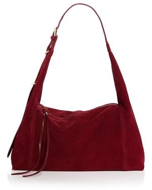 Aqua Large Suede Hobo Bag - Red
