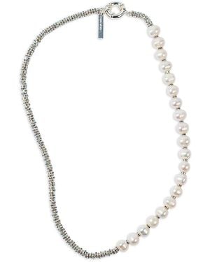 PEARL OCTOPUSS.Y Pearl Octopuss. Y Paris Diamond Crystal & Cultured Freshwater Pearl Strand Necklace, 19.6 - White