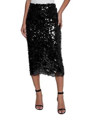 L'Agence Makena Sequin Pencil Skirt - Black