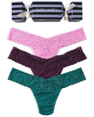 Hanky Panky Signature Lace Low Rise Thong, Pack Of 3 - Green