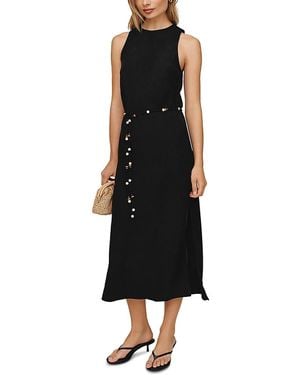 Bella Dahl Beaded Belt Bias Midi Dress - Black