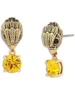 Kurt Geiger Signature Eagle Stone Drop Earrings - Metallic
