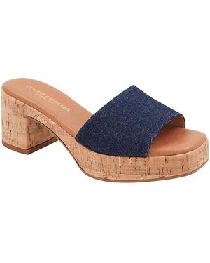 Andre Assous Cypress Slip On Platform High Heel Sandals - Blue