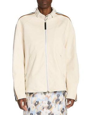 Marni Leather Biker Jacket - Natural