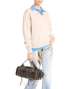 Acne Studios Layered Look Wool Sweater - White