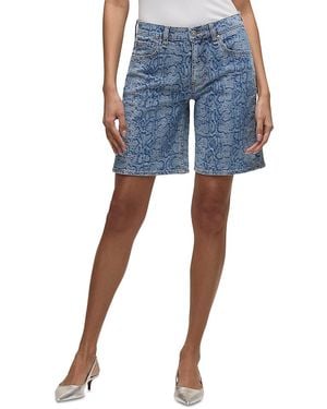 Hudson Jeans Printed London Low Rise Long Shorts - Blue