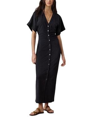 Faherty Button Front Maxi Dress - Black
