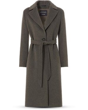 Cinzia Rocca 3/4 Single Breasted Coat With Belt - Gray