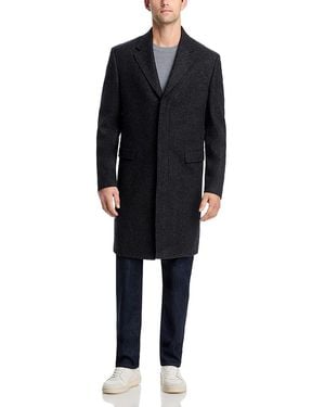 Vince Donegal Chevron Flyfront Topcoat - Black
