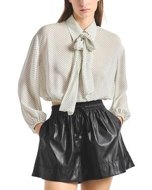 10 Crosby Derek Lam Emily Tie Neck Top - Gray