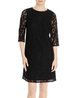 Caroline Rose Floral Lace Dress - Black