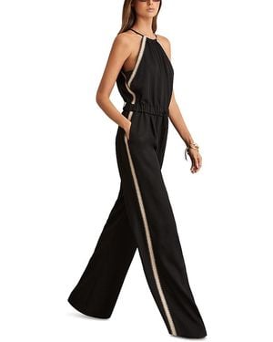 Reiss Auden Craft Detail Halterneck Jumpsuit - Black