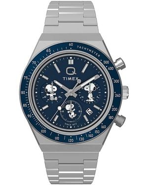 Timex Peanuts X Q Chronograph Bracelet Watch, 40Mm - Blue