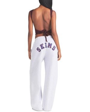 Skims Cotton Fleece Classic Straight Leg Pants - White