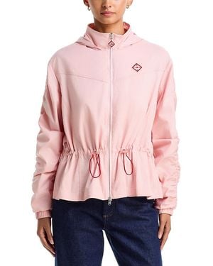 CASABLANCA Ruched Drawstring Windbreaker Jacket - Red