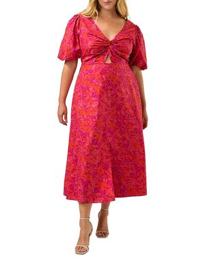 Estelle Aura Falls Twist Front Dress - Red