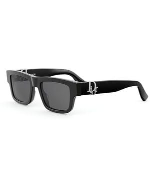 Dior Oblique Rectangle Sunglasses, 52Mm - Gray