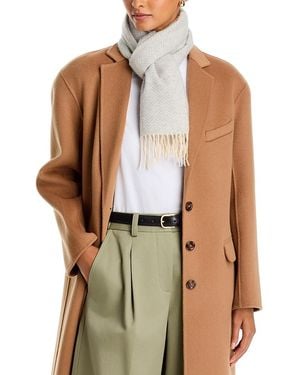Amicale Herringbone Cashmere Scarf - Brown