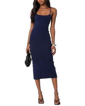 Edikted Air Back Slitted Midi Dress - Blue