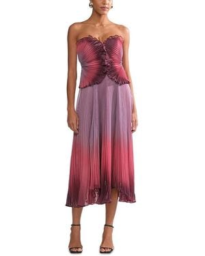 AMUR Delyth Ombre Strapless Dress - Red