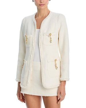 LoveShackFancy Adrina Frayed Edge Jacket - White