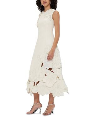 LEO LIN Cleo Applique Sleeveless Midi Dress - White