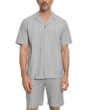 Hanro Night & Day Woven Stripe Shirt - Gray