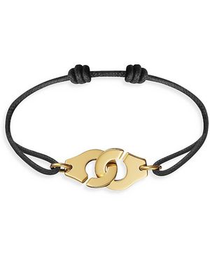 Dinh Van 18K Menottes Intertwined Handcuff Charm Adjustable Cord Bracelet - Metallic