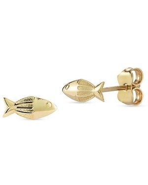 Moon & Meadow 14K Fish Stud Earrings - Metallic