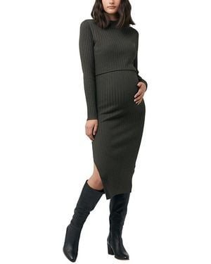 Ripe Maternity Nella Rib Nursing Knit Dress - Black