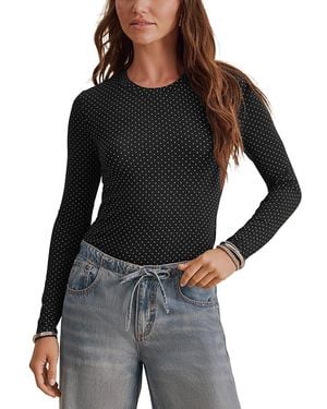 Splendid Printed Long Sleeve Tee - Black