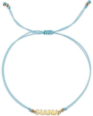 Zoe Chicco 14K Midi Bitty Symbols Mama Cord Bolo Bracelet - Blue