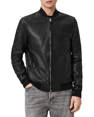 AllSaints Morten Leather Bomber Jacket - Black