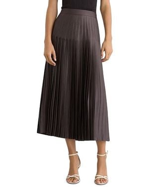 Reiss Savannah Pleated Midi Skirt - Black