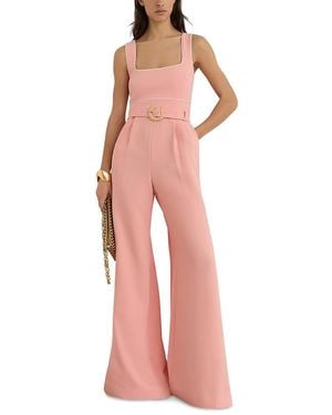 Reiss Dion Belted Jumpsuit - Pink