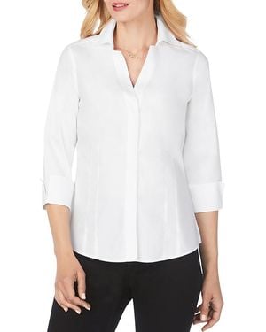 Foxcroft Taylor Non-Iron Button-Down Top - White