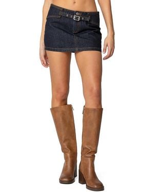 Edikted Keira Buckled Denim Mini Skirt - Blue