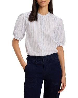 NIC+ZOE Eton Stripe Short Sleeve Shirt - White