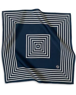 lescarf Striped Silk Scarf - Blue