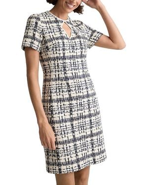 St. John St. Tropez Tweed Short Sleeve Dress - White