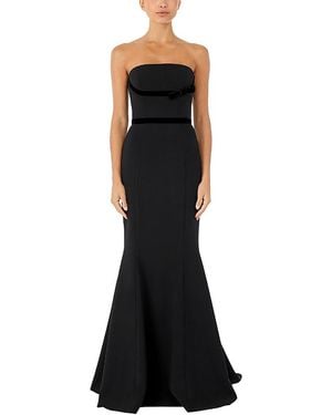 Jenny Packham Pamela Bow-Detail Strapless Maxi Dress - Black