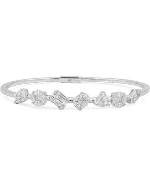 Zydo 18K Mosaic Diamond Caliber Cut Bangle Bracelet - White