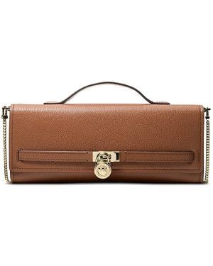 Michael Kors Hamilton Moderne Medium Leather Clutch - Brown