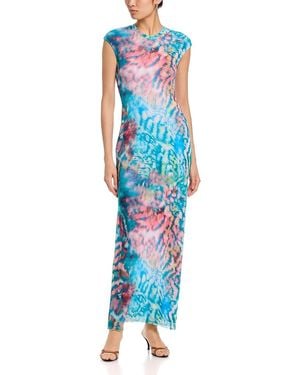 AFRM Mylo Power Mesh Maxi Dress - Blue