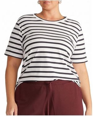 UNIVERSAL STANDARD Plus Light-As-Air Tee Rex - White