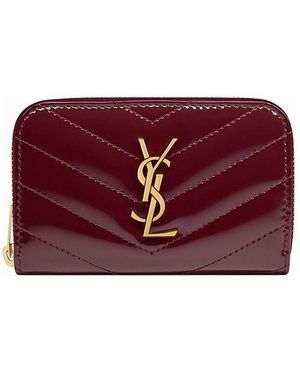 Saint Laurent Cassandre Matelassaa Wallet - Purple