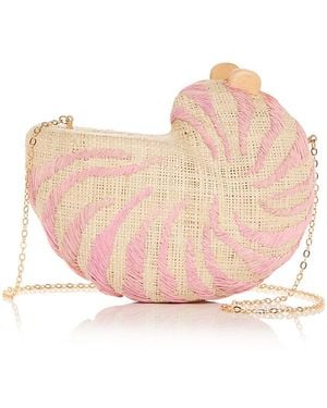 Poolside Anna Straw Clutch - Pink